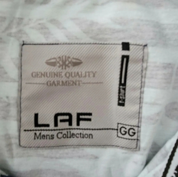 Laf Mens Polo Listrada Golf Shirt Green Tropical Short Sleeve Palm Leaves 39 New - Picture 7 of 10